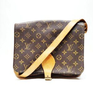 Authentic Louis Vuitton Cartouchiere GM Brown Monogram Shoulder Bag mn445-030426